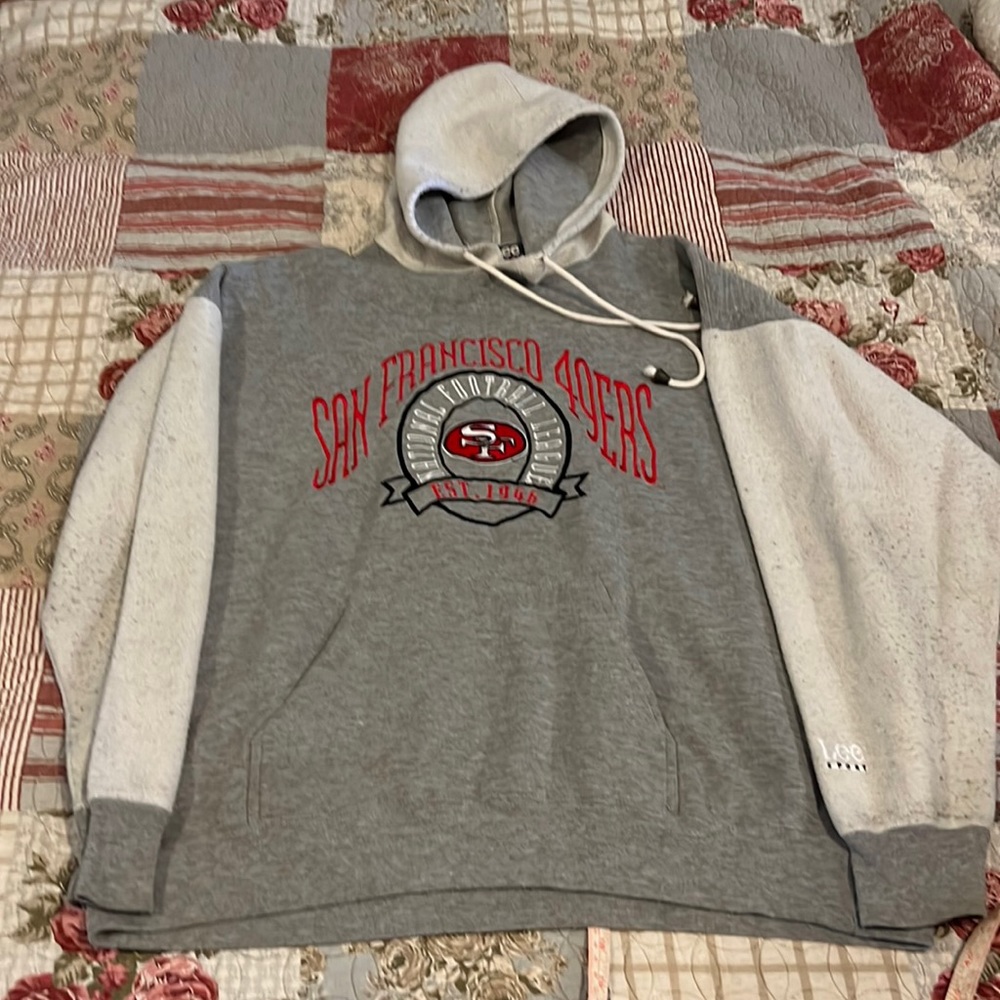 Vintage Lee Sport San Francisco 49ers football hoodie embroidered sweatshirt